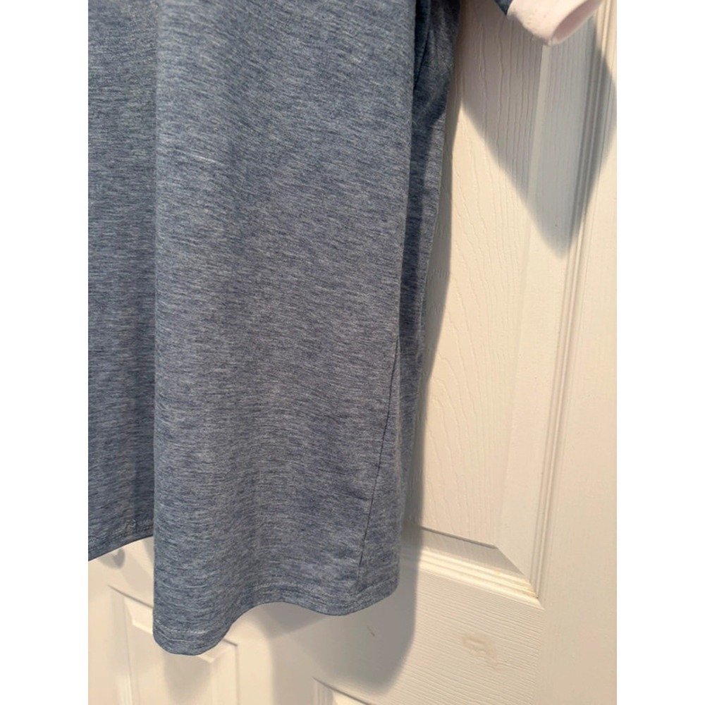 Women’s Large Blue Varsity Tunic Top Raglan Colorblock Red White Oversize Sporty - Picture 4 of 8